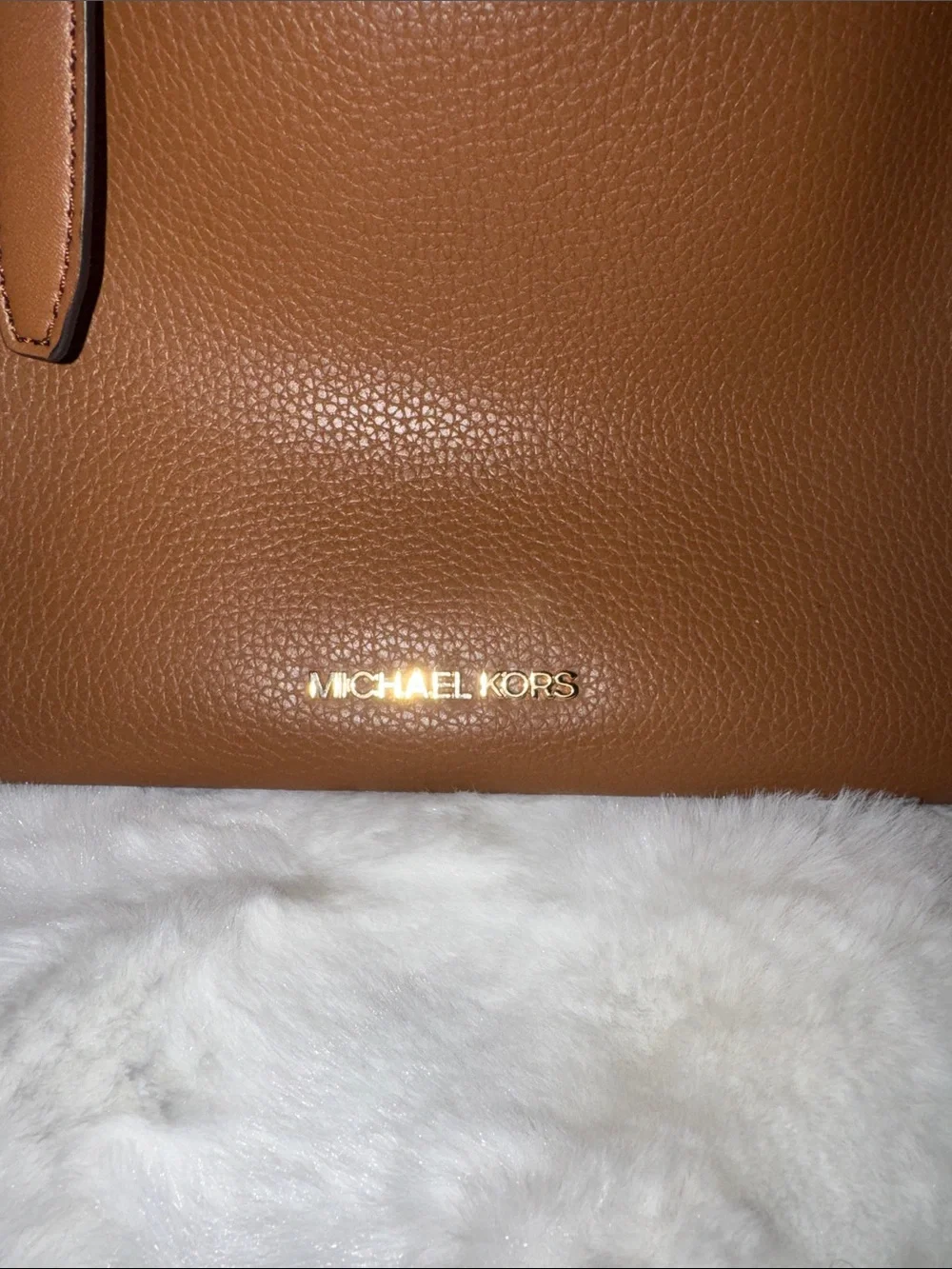 Michael Kors Emilia Large Pebbled Leather Belt-Detail Tote